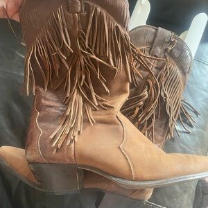 Fringe Brown Western Boots